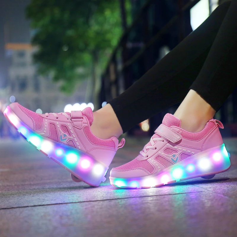 Eur28 40/Heelys Роликовые кроссовки с колесами Детская светящаяся обувь для мальчиков
