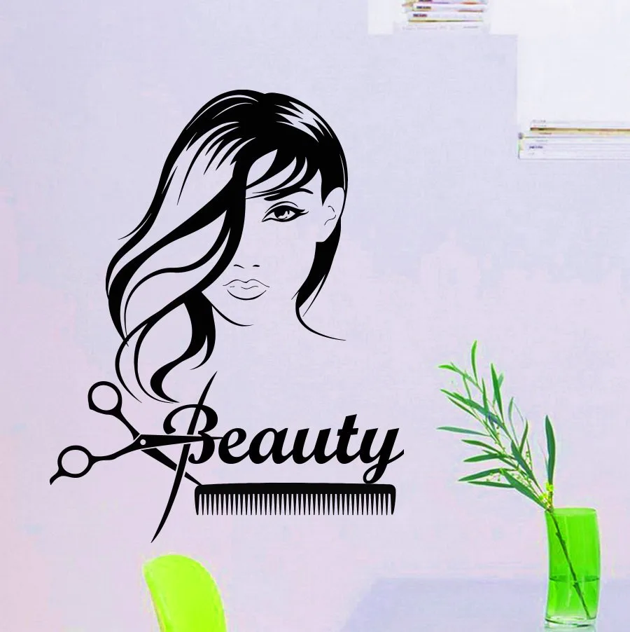 Beauty-Salon-Hair-Wall-Sticker-Fashion-Girl-Woman-Haircut-Scissors-Hairdressing-Decal-Vinyl-Sticker-Wall-Decor