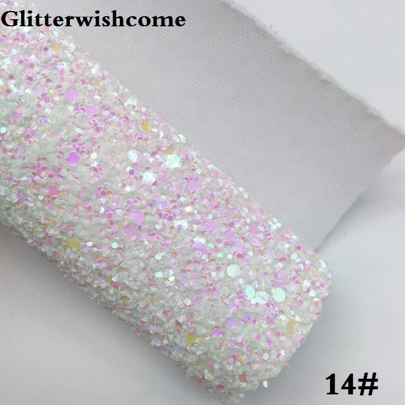 Glitterwishcome 21X29 см A4 размеры синтетическая кожа, с эффектом блестящей кожи Ткань Винил для Луки, GM043A - Цвет: 14