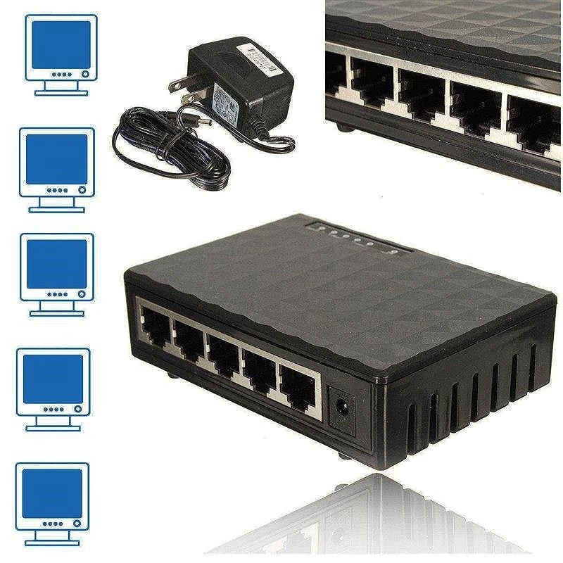 5 портов порта гигабитный мини сетевой коммутатор 1000 Мбит/с Ethernet интеллектуальный коммутатор Высокая производительность с Us адаптер питания(US P