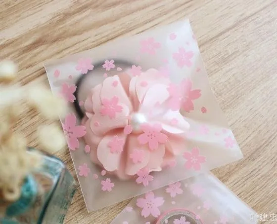 100 шт./лот, красивый цветочный пластиковый пакет для печенья, мини свадебный мешок для конфет, упаковка для печенья 7 см* 7 см