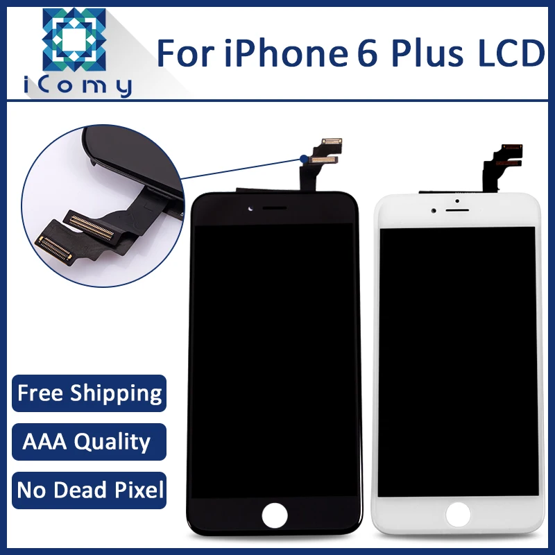 5PCS 100 Grade AAA For iPhone 6 Plus LCD Screen with Touch Digitizer Assembly Black and