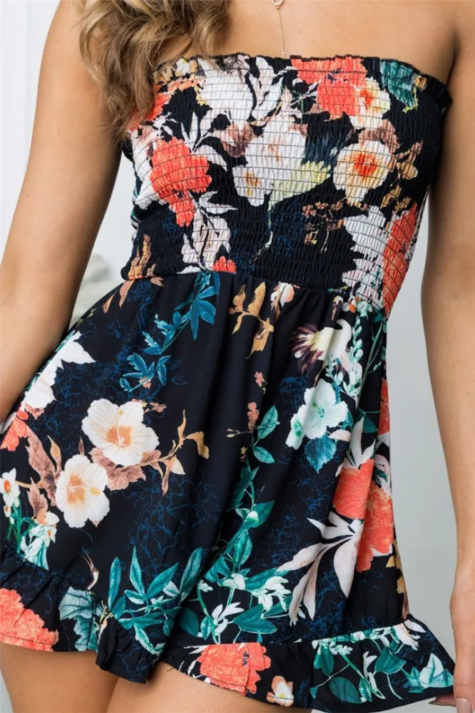 Vogdeatt 2018 Flower Print Chiffon Romper Girls Summer Off