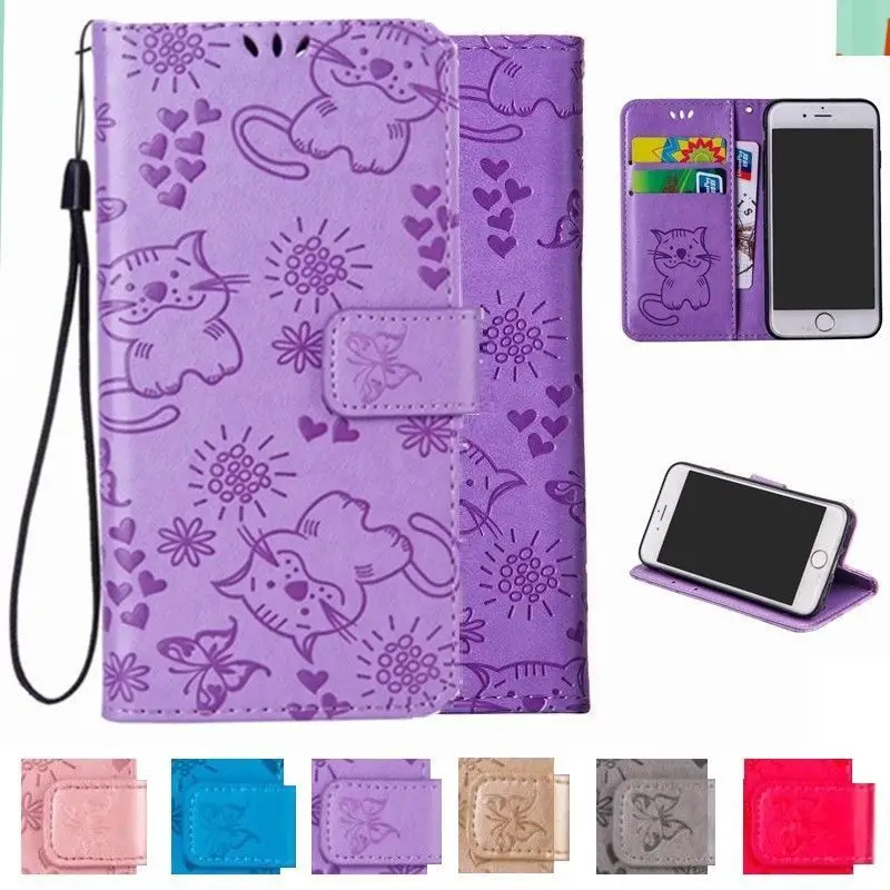 For Samsung Galaxy Note 8 A8 A5 A7 2018 S9 Plus J2 Pro J330 J310 Phone Case Cute Cartoon Wallet Leather Flip Stand Cover | Мобильные
