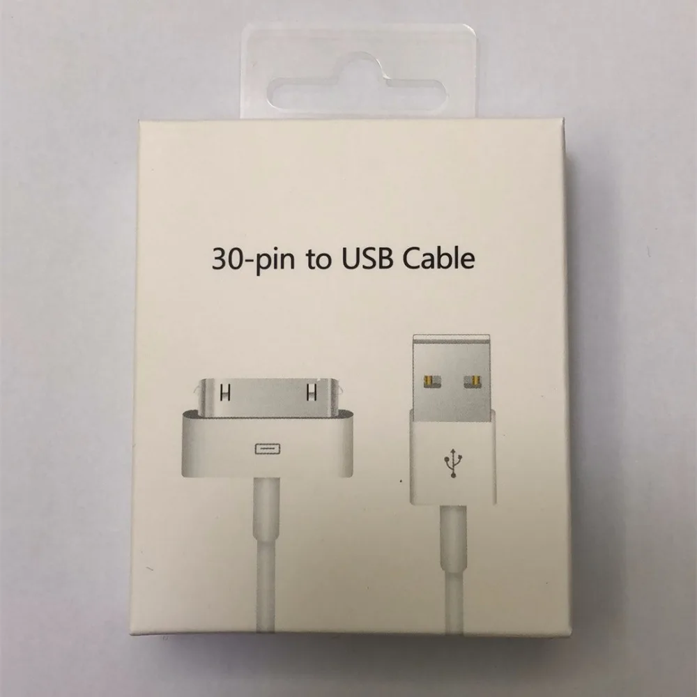 30 Pin USB de carga de Cable de carga rápida para iphone 4 4s 3GS iPad 3G tableta amortiguador Tech accesorio beige rojo negro compruebe Tartan tableta amortiguador iPod Nano itouch cargador adaptador de cable de sincronización de datos con caja