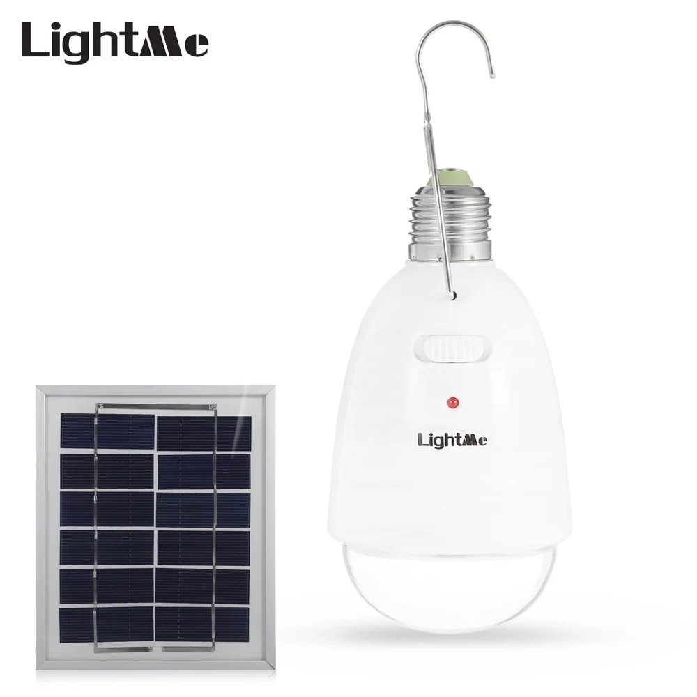 

Lightme Solar Light Bulb 12 LEDs Dimmable Solar Panel Powered Light Lamp With Remote Controller For Garden Camping Hiking 1PCS