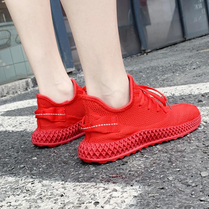 Женские кроссовки; цвет желтый, красный; коллекция года; модная женская повседневная обувь на платформе в Корейском стиле; женская обувь из дышащего сетчатого материала; Basket Femme