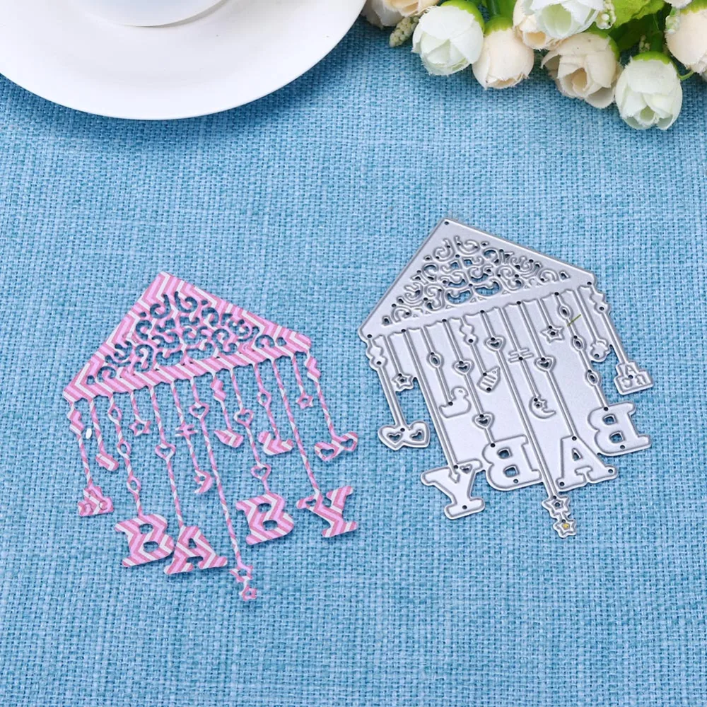 New Baby Bed Bell Metal Cutting Dies Stencil for DIY Scrapbooking Photo Album Baby Cards Making Decoration Supplies Paper Crafts