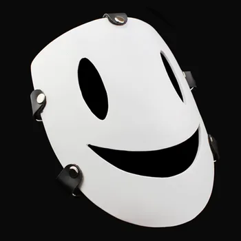 

Free Shipping Resin Smile Face Mask Black Bullet Kagetane Hiruko Cosplay Masquerade Costume Props Fancy White Anime Masks
