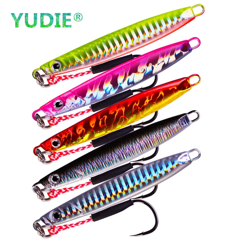 

2019 New Fishing Metal Jig Sinking Lure 18g 21g 30g Jigging Bait Hook Tackle 3D Eyes Outdoor Fishing jigs Accessories Crankbait