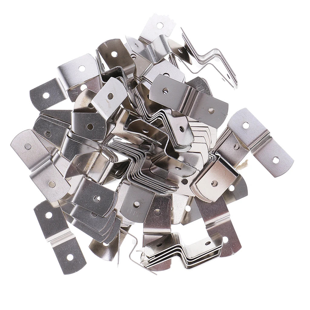 100 Piece Meal Offset Mounting Canvas Z Clips for Photo Picture Framing Findings