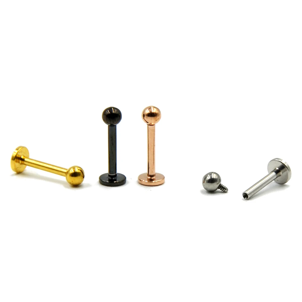 BOG-1PC 316L Surgical Steel Heart Ball Moon Labrets Stud Ring Ear Tragus Cartilage Ball Lip Ring Earrings Body Piercing Jewelry - Image 5