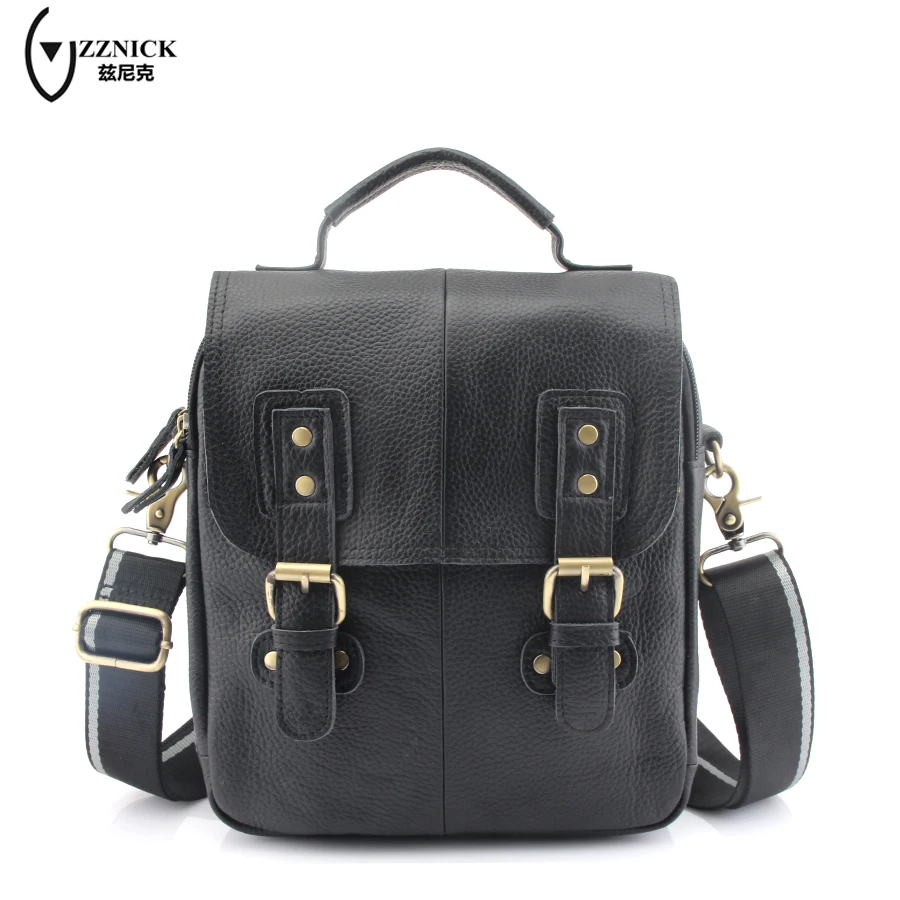 

ZZNICK 2018 New Fashion Cowhide Man Messenger Bags Genuine Leather Male Cross Body Bag Casual Men Commercial Briefcase Bag 0082#
