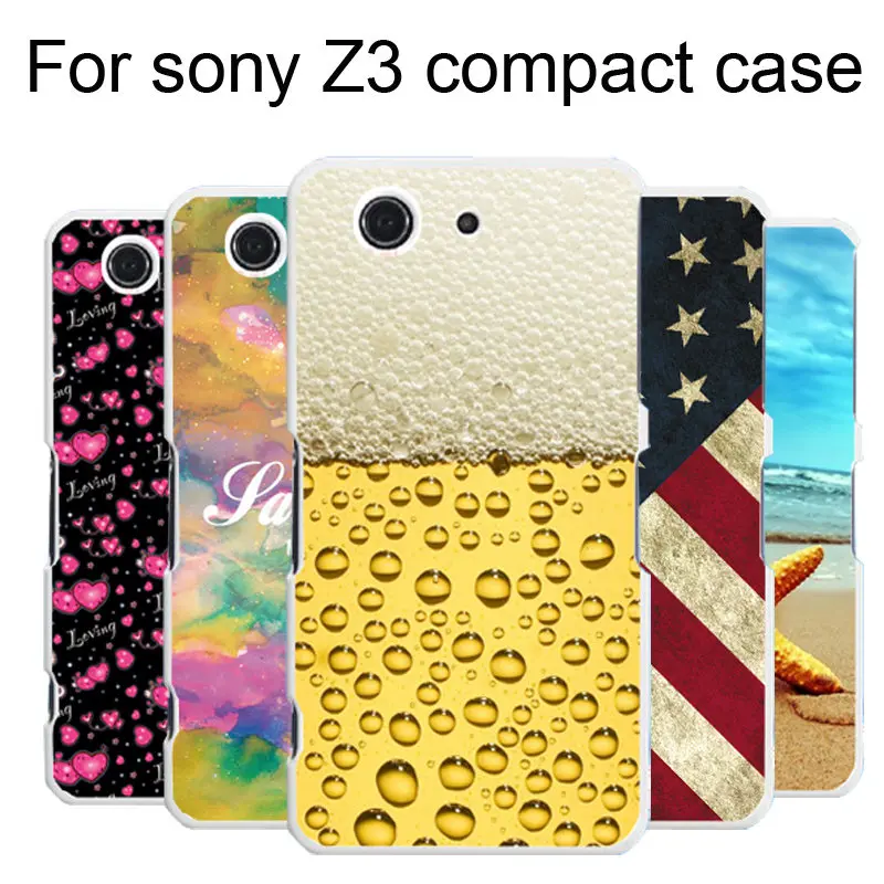 

Colorful New Fashion Painting Transparent side Back Cover Cell Phone Case for Sony Xperia Z3 Compact / Z3 mini