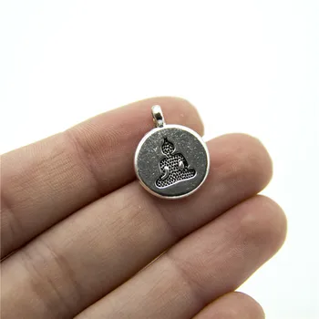 

20 units Pendant antique sliver Yoga and meditation, Buddha Pendants Jewelry Findings & Components 15x19mm D-3-304