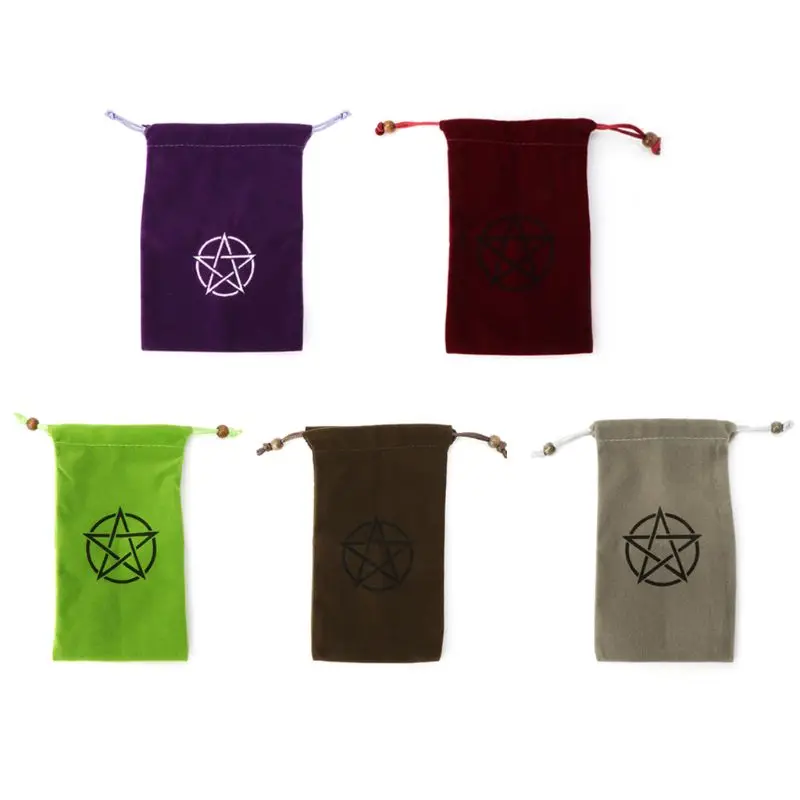 

Velvet Pentagram Tarot Storage Bag Board Game Card Embroidery Drawstring Package