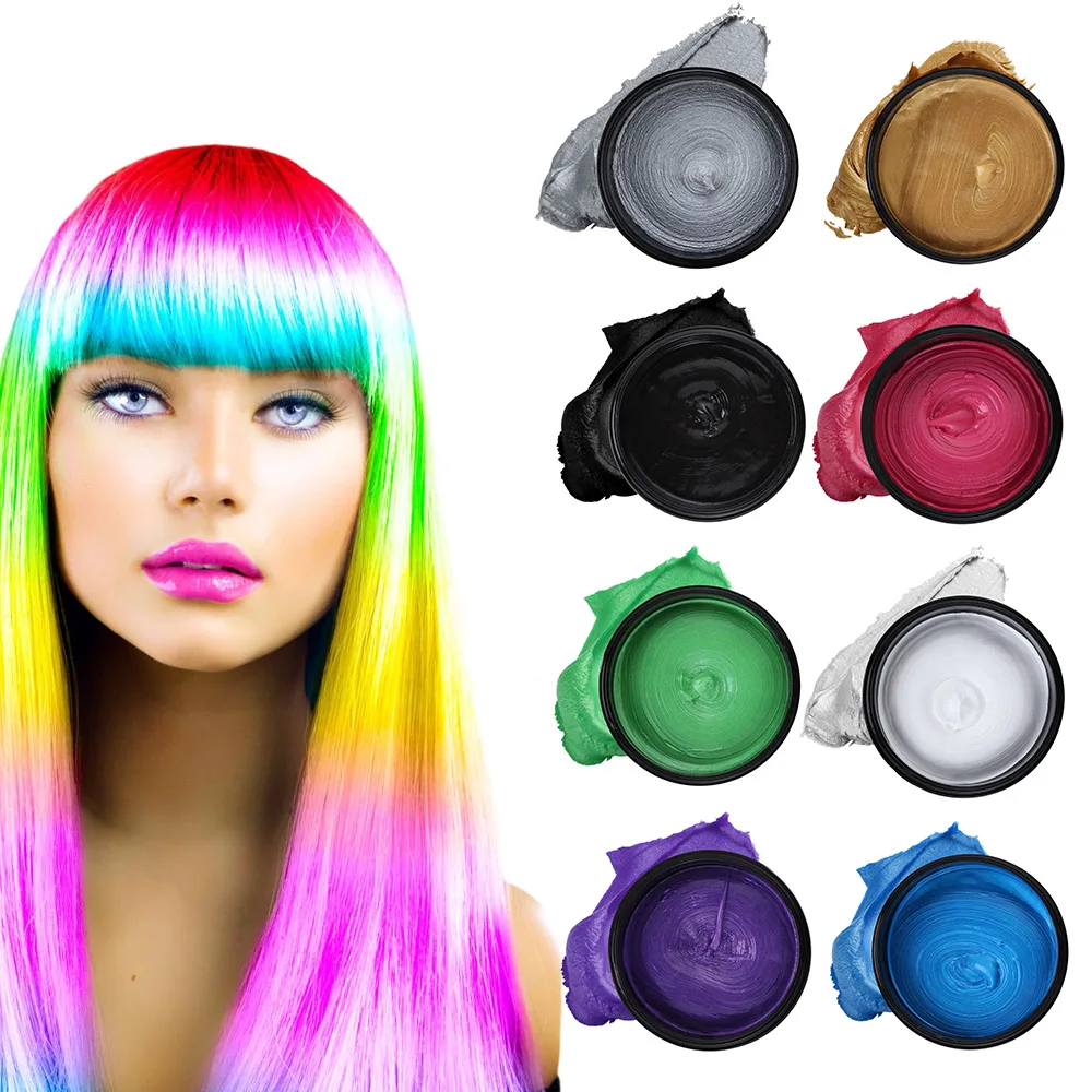 

DIY Hair Color Wax Mud Dye Cream New 100g Temporary Hair Care Styling 8 Colors Makeup Tools Comestic Accessories