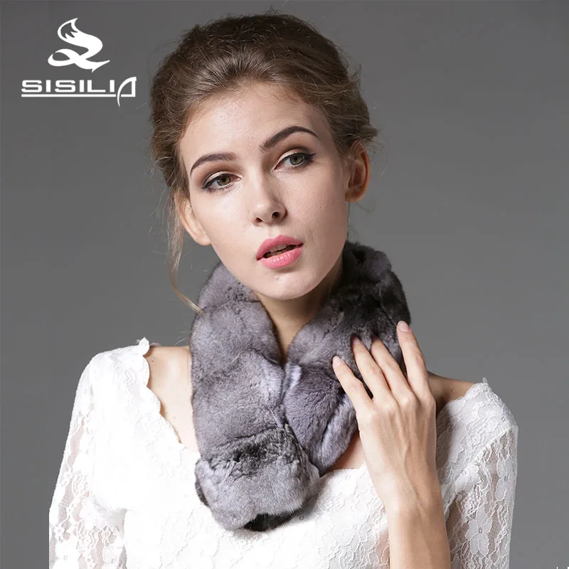 

2016 New Arrival Natural Chinchilla Pieces Muffler 100% Real Natural Fur Scarf Fashion Scarf Fur