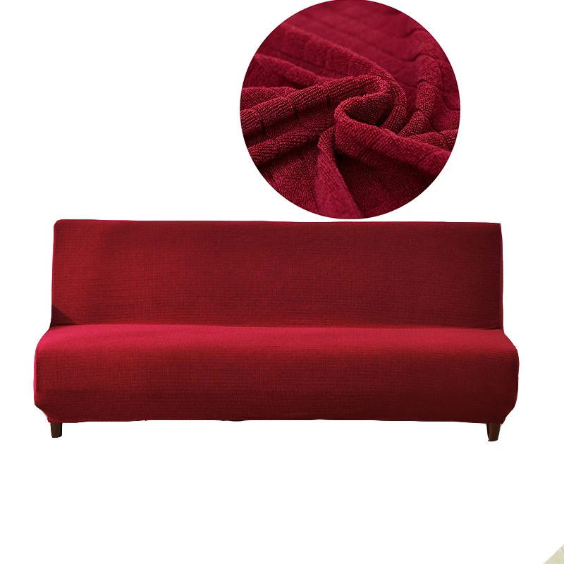 Red Knitted Fabric Universal Stretch Sofa Bed Covers For Living Room