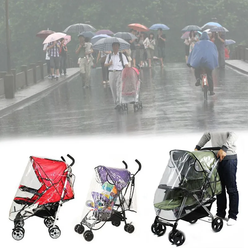 

Baby Universal Waterproof Stroller Rain Cover Dust Shield Pushchair Cover Windproof Hood Rain Cover Baby Car Poncho Windshield