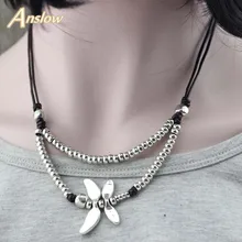 Anslow лучший друг ручной работы Diy Drongfly Винтаж Ретро Чокеры ожерелья для женщин Прямая поставка подарок на день матери LOW0019AN