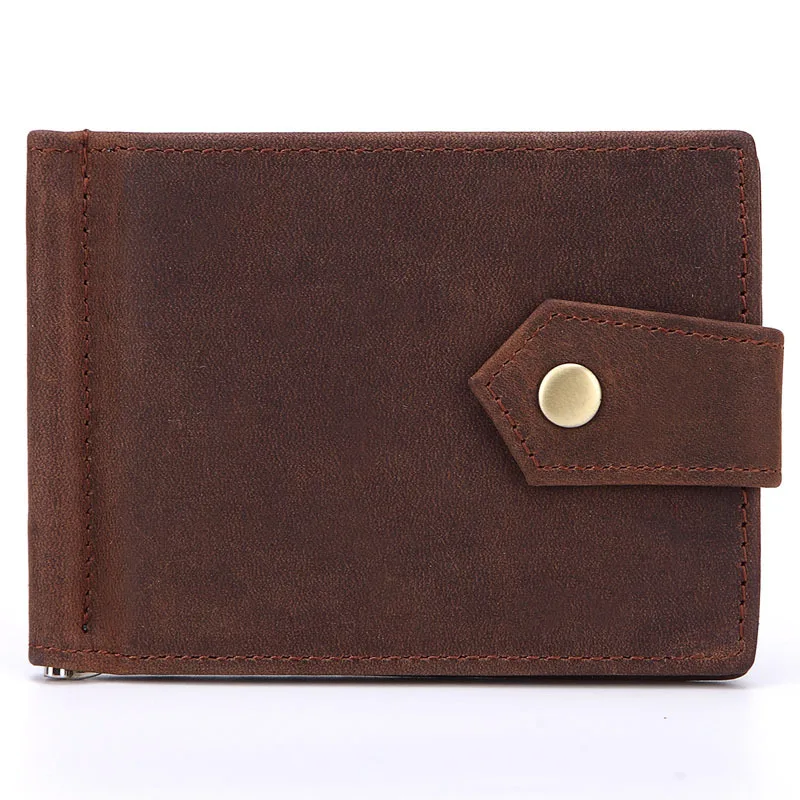 Мужские зажимы кошелек из натуральной кожи для денег высокое качество коровья