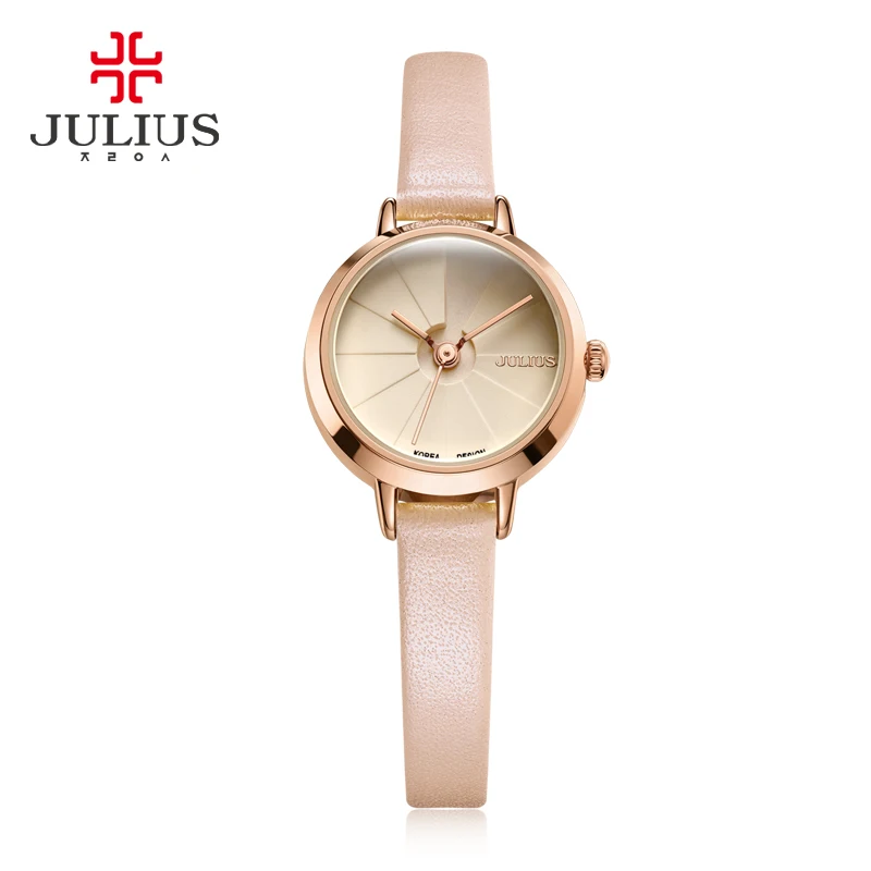 Изгиб руки милые мини женские часы Япония кварцевые часы изысканное модное платье браслет кожа Девушка Рождественский подарок Юлий - Цвет: Розовый