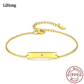 

Luxury Jewelry 100%925 Sterling Silver Bracelet Zircon Crystal Gold Bracelet Women's Wedding Gifts