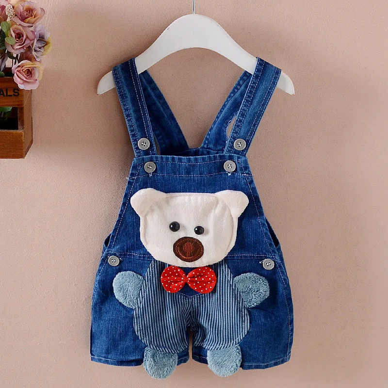 

2018 New Baby Boys Overalls Shorts Fashion Cartoon Pattern Summer Boys Shorts Jumpsuit Kids Denim Strap Shorts Baby Pants 0-2Y