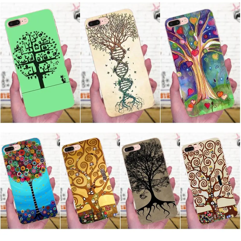 Мягкие чехлы для Apple iPhone X XS Max XR 4 4S 5 5C 5S SE 6 6S 7 8 Plus Klimt Gustav Art Tree Of Life | Мобильные