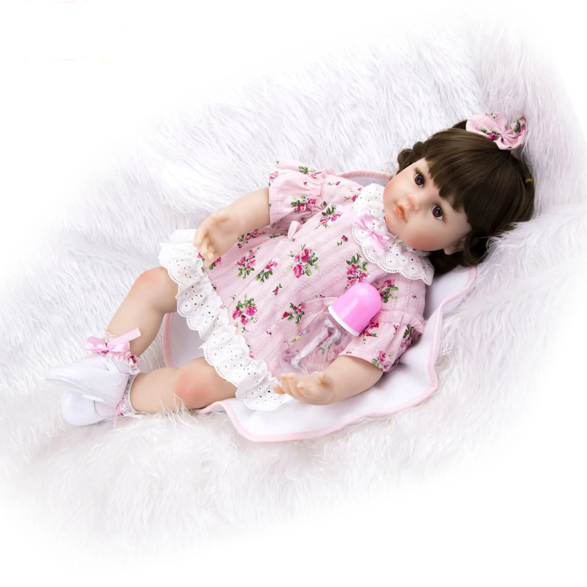 59 см большая форма reborn baby dolls силиконовая + тканевая Реалистичная пухленькая