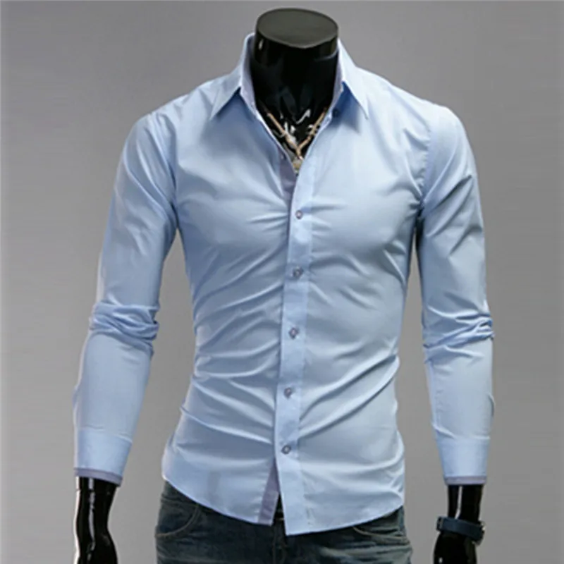 Men Four Seasons Small Plaid Casual Shirts Creative Contrast Color Cuff ...