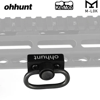 

ohhunt Hunting Sling Adapter Push Button QD Release Heavy Duty Sling Swivel Mount for Free Float Keymod M-LOK Handguard Rails