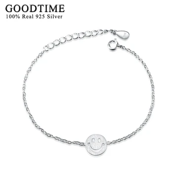

Fashion New Fashion 925 Sterling Silver Link Chain Bracelets For Women Sweet Round Charm Bracelets Bangles Women Jewelry