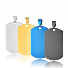 Военная армия ID нержавеющая сталь имя незаполненные бирки на ошейник для собак кулон прямоугольник ювелирные изделия