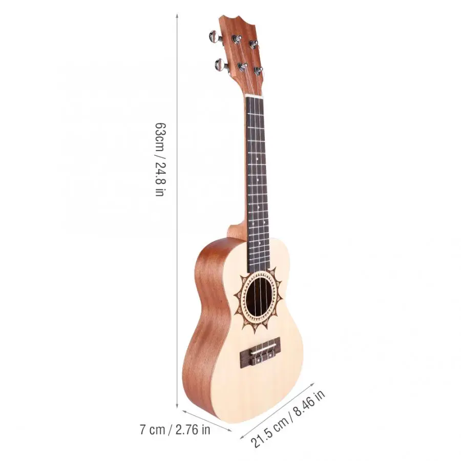 23 дюймов портативный легкий ель Окрашенные 4 струны Ukelele Гавайская гитара