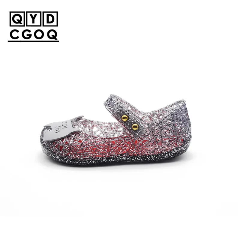 Сандалии для девочек Melissa Style прозрачные сандалии с зигзагом и VI летняя пляжная