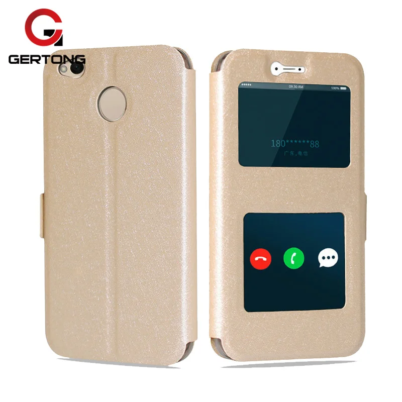 

GerTong Stand Flip Case For Xiaomi Redmi Note 4 Pro 4X 4A 5A 3S 3 Mi A1 6 5 Mi5X Mi6 Mi5 Open Window Case Kickstand Phone Holder