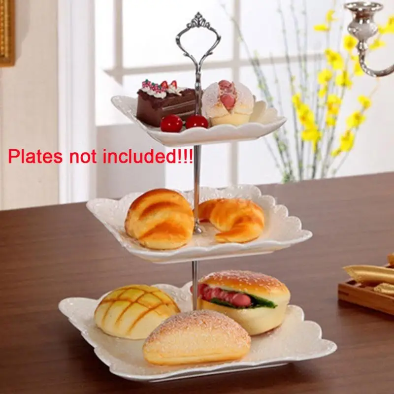

Cake Plate Stand Handle Fitting Hardware Rod Plate holder Gold/Silver Crown shape plate support 3 Tier