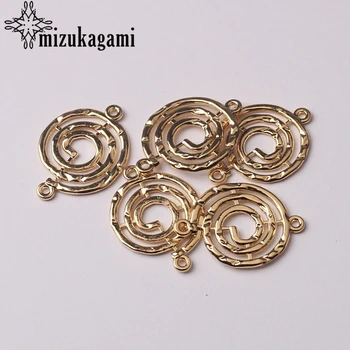 

Zinc Alloy Golden Helix Spiral Connector Charms Pendants 18mm 10pcs/lot For DIY Bracelet Jewelry Making Finding Accessories