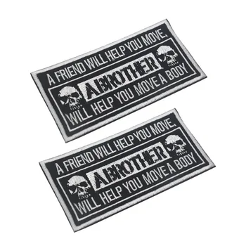 

20pcs A Friend Will Help You Move Patch Embroidery Words Skull Badge Tactical Patches Armband Combat Brassard 10*5cm Wholesale