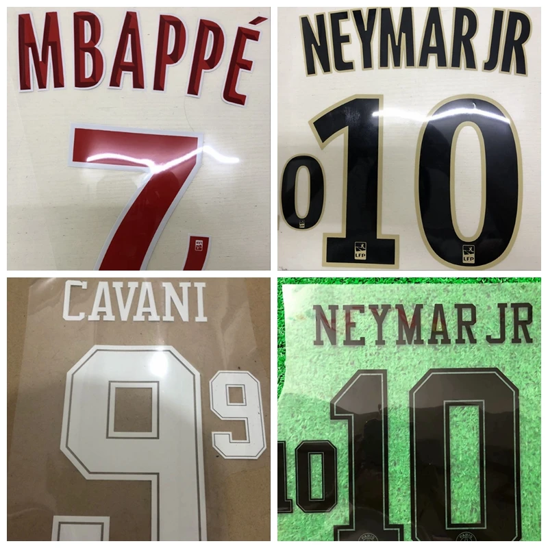 

New PSG CHOUPO-MOTING KIMPEMBE VERRATTI DI MARIA MBAPPE DRAXLER CAVANI NEYMAR JR number font print, Hot stamping patches badges