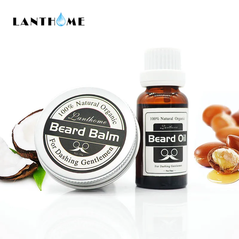 

Men Beard Oil Balm Moustache Wax for Styling Smoothing Shaping Facial Nutrition Moustache Grow Beard Oil Kit Beard Care Products