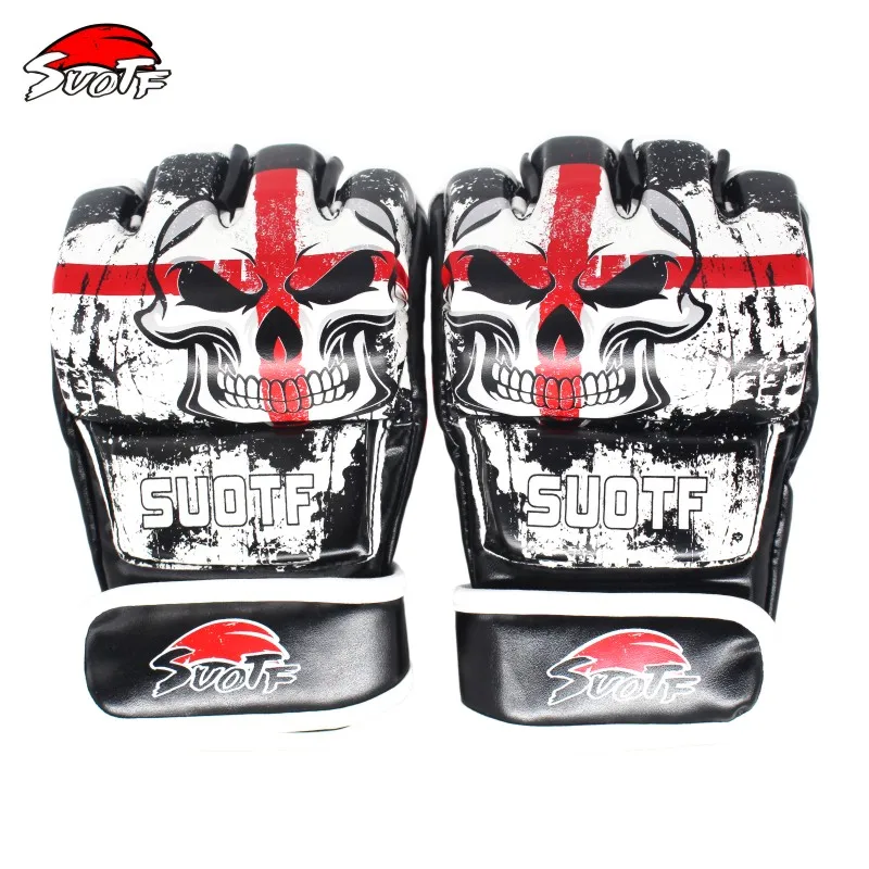 Suotf MMA Skull боксерская Боевая тренировка половина пальцев обучение таэквондо