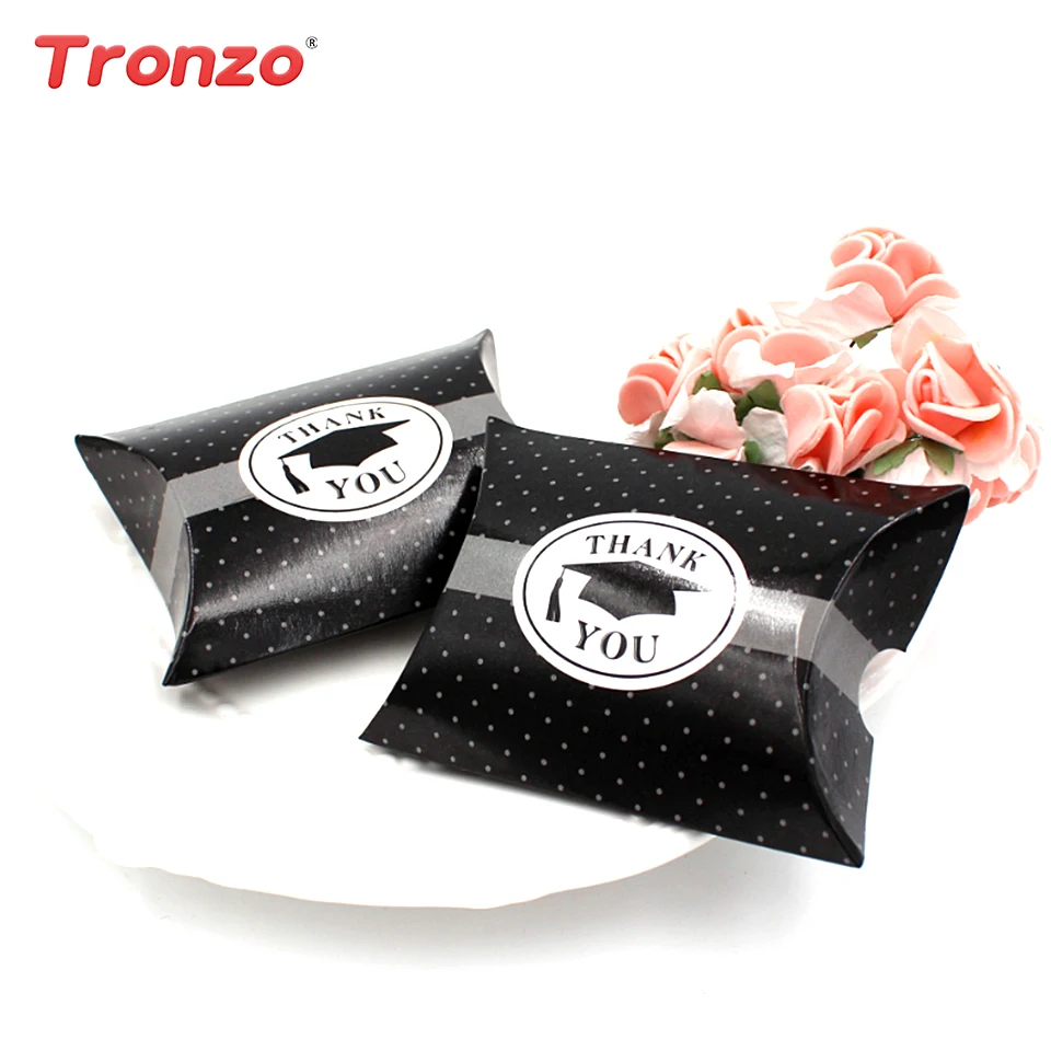 

Tronzo Graduation Gift Box Packages Graduation 2019 10pcs Thank You Doctorial Cap Pillow Candy Box Graduation Party Decoration