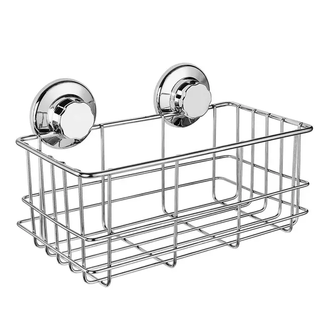 Suction Cup Deep Shower Caddy Bath Wall Shelf for Large Shampoo Shower