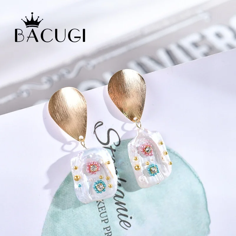 

2019 New Wholesale Handmade Baroque Pearl Earrings For Beautiful Women Summer Holiday Wedding Engagement Gift Jewelry