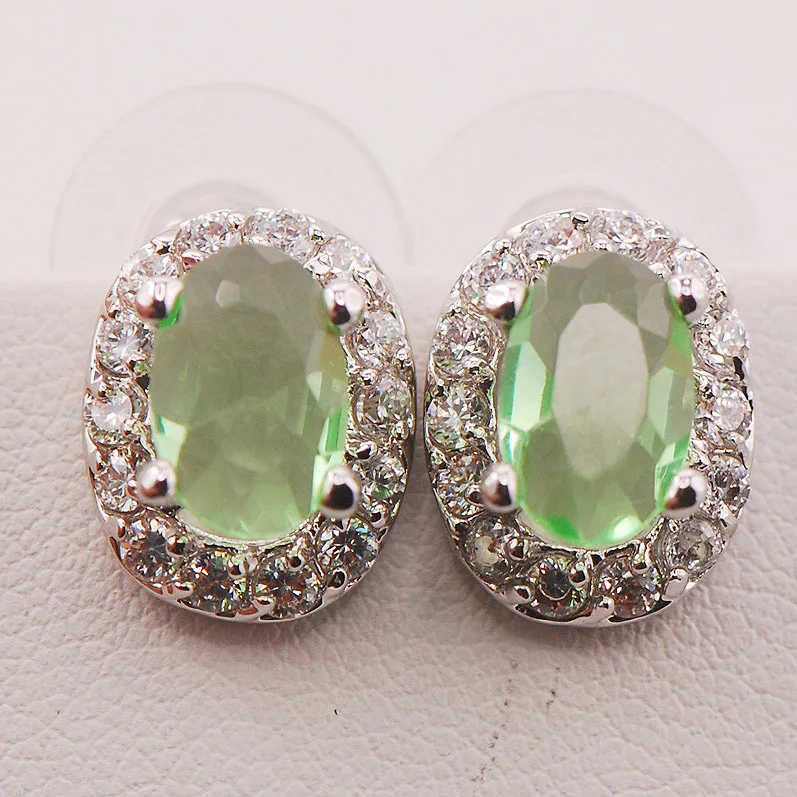 

Peridot Woman 925 Sterling Silver Crystal Earrings TE478