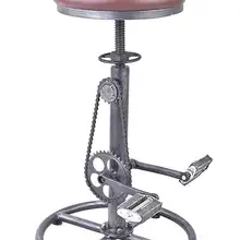 Ретро барный табурет PU мягкое сиденье железная педаль промышленный вращающийся стул регулируемый по высоте велосипедный дизайн колеса вращающийся барный стул