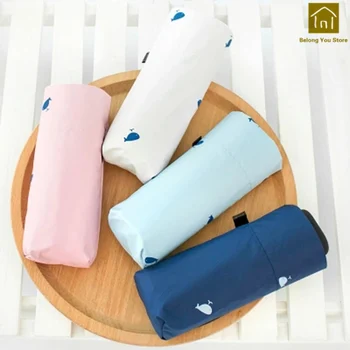 

Small Pocket Sun Uv Umbrella Fabric Rain Women Wind Resistant Summer High Quality Umbrella Regenschirm Rain Umbrellas QKW145